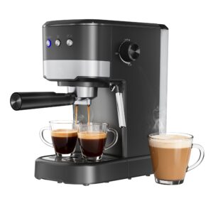 NICWIN Espresso Machine with Steam Wand, 15 Bar, 1.2L Removable Tank, Stainless Steel Trim for Home and Office Use