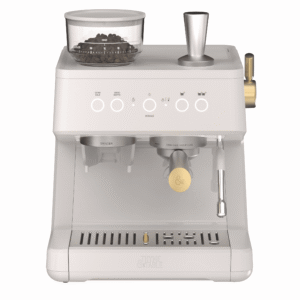 Thyme & Table Barista Grade Espresso Machine with 15-Bar Pressure, Conical Burr Grinder and Steam Wand, Sand White